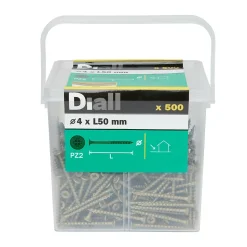Vis pour terrasse Pozidriv acier 4 x 50 mm Diall, 500 pièces