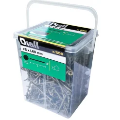 Vis pour terrasse Pozidriv acier 5 x 60 mm Diall, 500 pièces