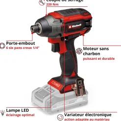 Visseuse à chocs Einhell TP-CI 18V-220 Li BL (sans batterie)