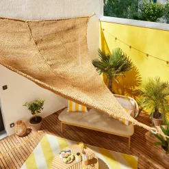 Voile d'ombrage extérieur triangulaire en coco 3,60 m