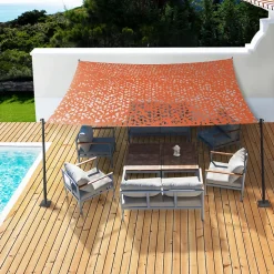 Voile d'ombrage rectangulaire design ombrière camouflage 4x6 M terracotta