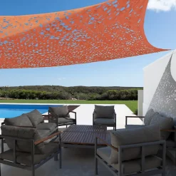Voile d'ombrage rectangulaire design ombrière camouflage 4x6 M terracotta