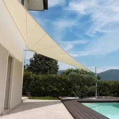 Voile d'Ombrage Rectangulaire 3x4m Imperméable Ivoire Solaria Maanta