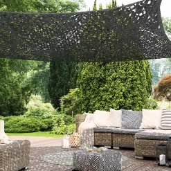 Voile d'ombrage rectangulaire design ombrière camouflage 3x4 M gris