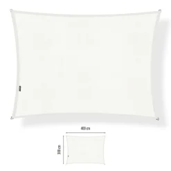 Voile d'ombrage rectangulaire 3 x 4 m 250g/m², acrtic white