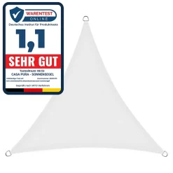 Voile d'ombrage, Respirant, Blanc 3,6 x 3,6 x 5,1 m, Triangulaire
