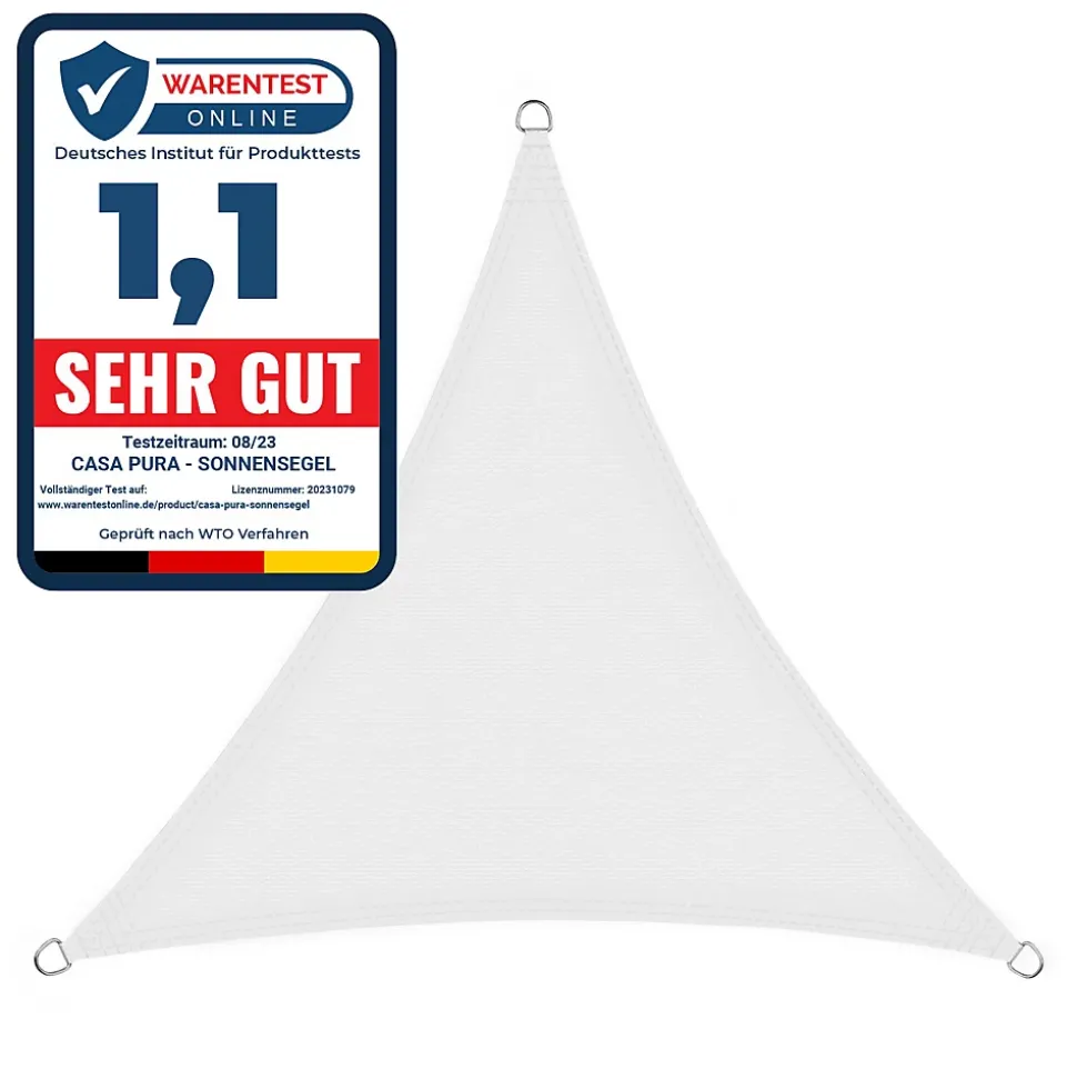 Voile d'ombrage, Respirant, Blanc 3,6 x 3,6 x 5,1 m, Triangulaire
