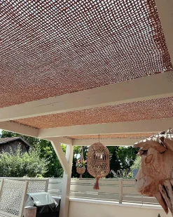Voile équipée CAP FERRET 4m x 4m à poser en fibre de coco avec sa corde d'attache