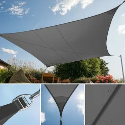 Voiles d'ombrage Imperméables Triangulaire 5X5X7.07 Graphite, EZ Breez