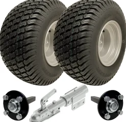 18x8.50-8 ATV Trailer Kit Wanda P332 Wheels Hub & Stub Axles Swivel Hitch 750kg