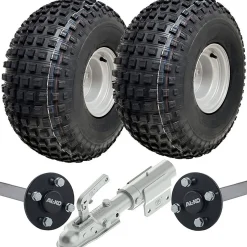 22x11.00-8 Knobby ATV Quad Trailer Kit Wheels Axles Swivel Hitch Max Load 310kgs