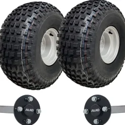 22x11.00-8 Knobby ATV Quad Trailer Kit P323 Wheels & ALKO Axles Road Legal 310kg