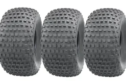 25x12.00-9 Knobby ATV Quad Tyre 4ply John Deere Gator Road Legal Tire (Set of 3)