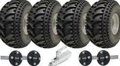 22x11.00-8 Open Centre P308 ATV Trailer Kit Wheels ALKO Axles & SPP Hitch 620kgs