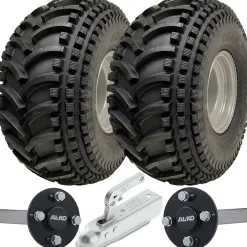 22x11.00-8 Open Centre P308 ATV Trailer Kit Wheels ALKO Axles & SPP Hitch 310kgs