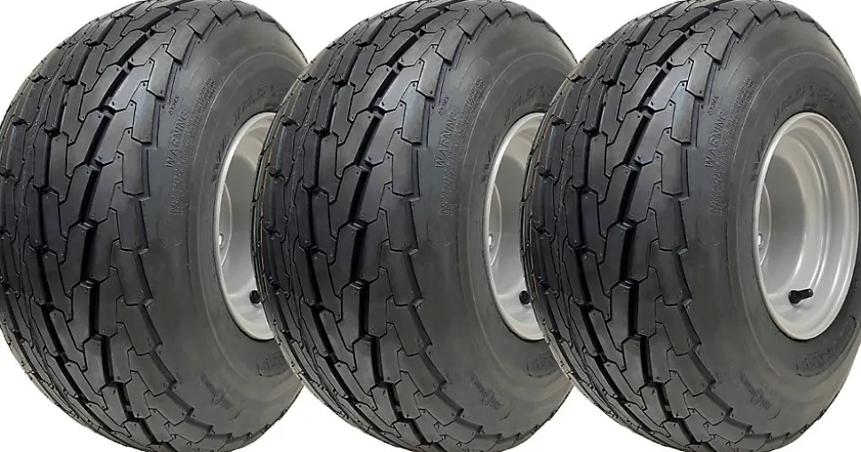 18.5x8.50-8 Pneu remorque, roue 100mm PCD Wanda Road Legal 425kg Load (Set of 3)