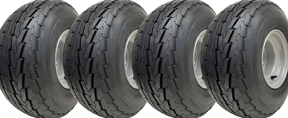 18.5x8.50-8 Pneu remorque, roue 100mm PCD Wanda Road Legal 425kg Load (Set of 4)