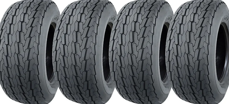 20.5x8.00-10 Pneus remorque 4ply Road Legal 77M 412kg Load 205/65-10 (Set of 4)