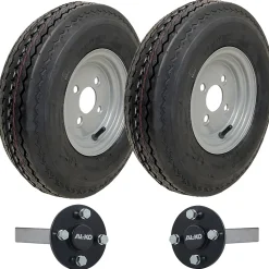 4.80/4.00x8 Trailer Kit 6ply Wheels P811 4/100mm PCD ALKO Hub & Stub axles 690kg