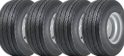 16.5x6.50-8 Trailer Tyres Wheel Assembly 4 Inch PCD Road Legal 355kgs (Set of 4)