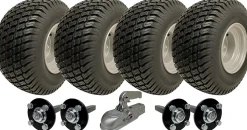 18x8.50-8 Twin Axle ATV Grass Trailer Kit Wheels Hub & Stub Axles + Hitch 1500kg