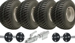 18x9.50-8 Twin Axle ATV Knobby Trailer Kit Wheels, ALKO Axles Swivel Hitch 408kg