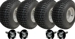 18x9.50-8 Twin Axle ATV Quad Trailer Kit 4 Knobby Wheels Hub/Stub No hitch 408kg