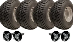 18x9.50-8 Twin Axle ATV Quad Trailer Kit Four P332 Grass Wheels SPP Axles 1500kg