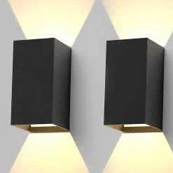 ZMH Applique Murale LED Moderne Noire - Éclairage Extérieur Et Intérieur